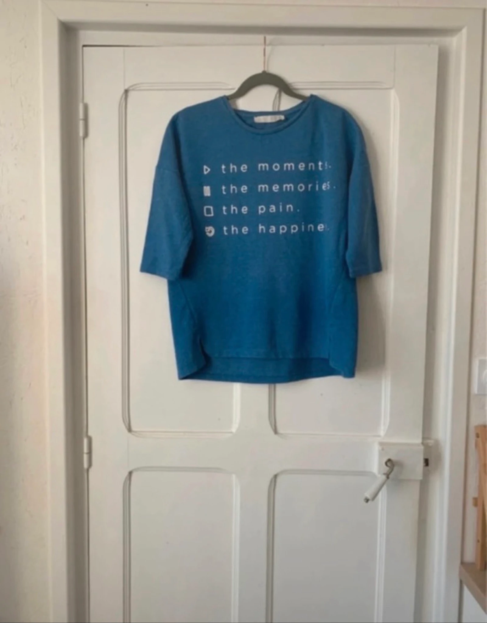 Sweat manches 3/4 bleu/blanc femme - Taille M Lefties